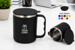 Stainless Steel Coffee Mug with Lid - Image 4