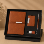 Brown Diary + Card Holder + Pen + Keychain Gift Set