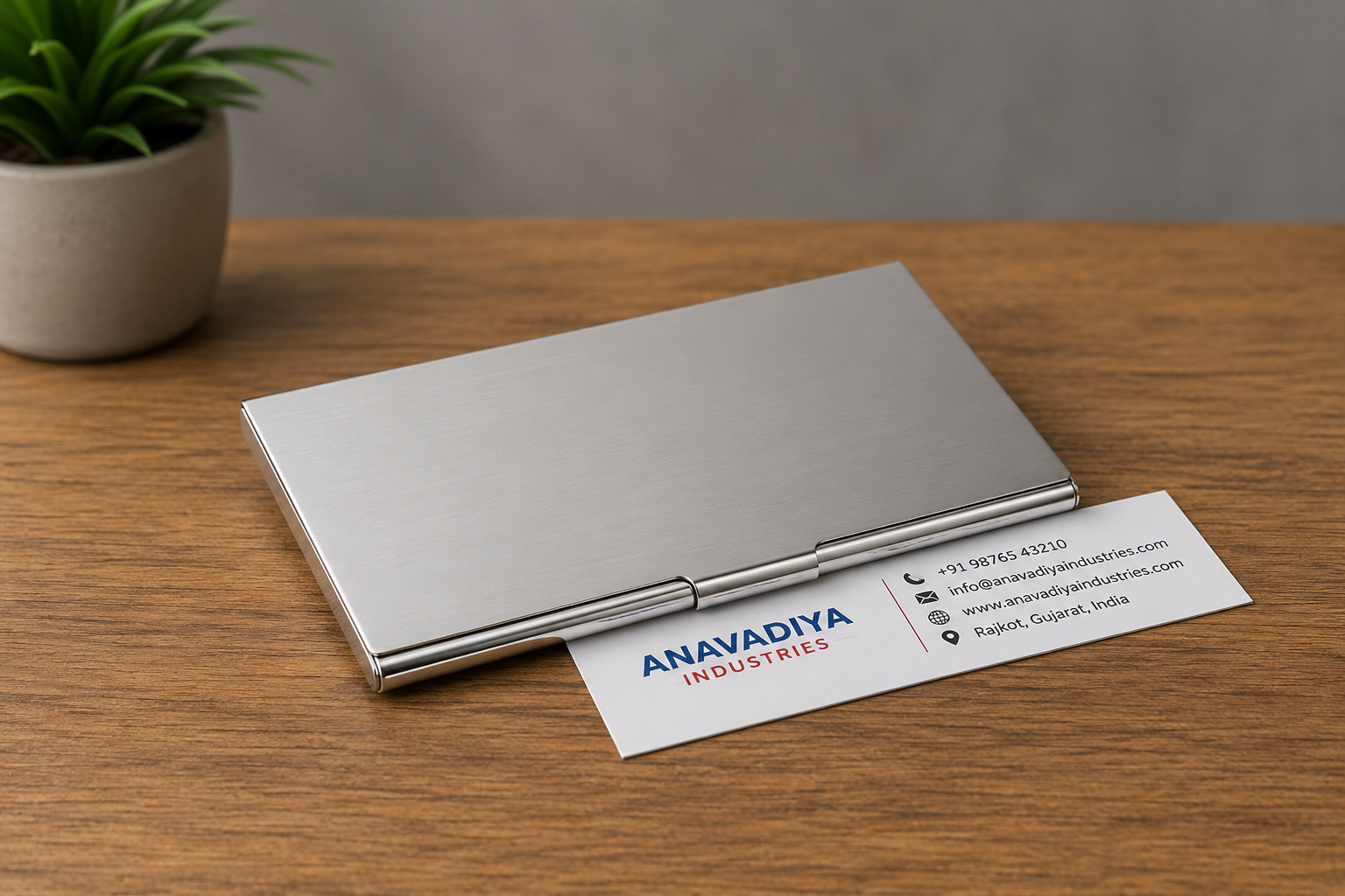 ChatGPT Image Jul 15, 2026, 08_53_59 AM Silver Aluminium Business Card Holder - Image 1