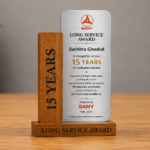 Modern Acrylic Wood Appreciation Trophy - 2414