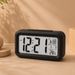 Digital LCD Alarm Clock with Temperature Display & Snooze Light