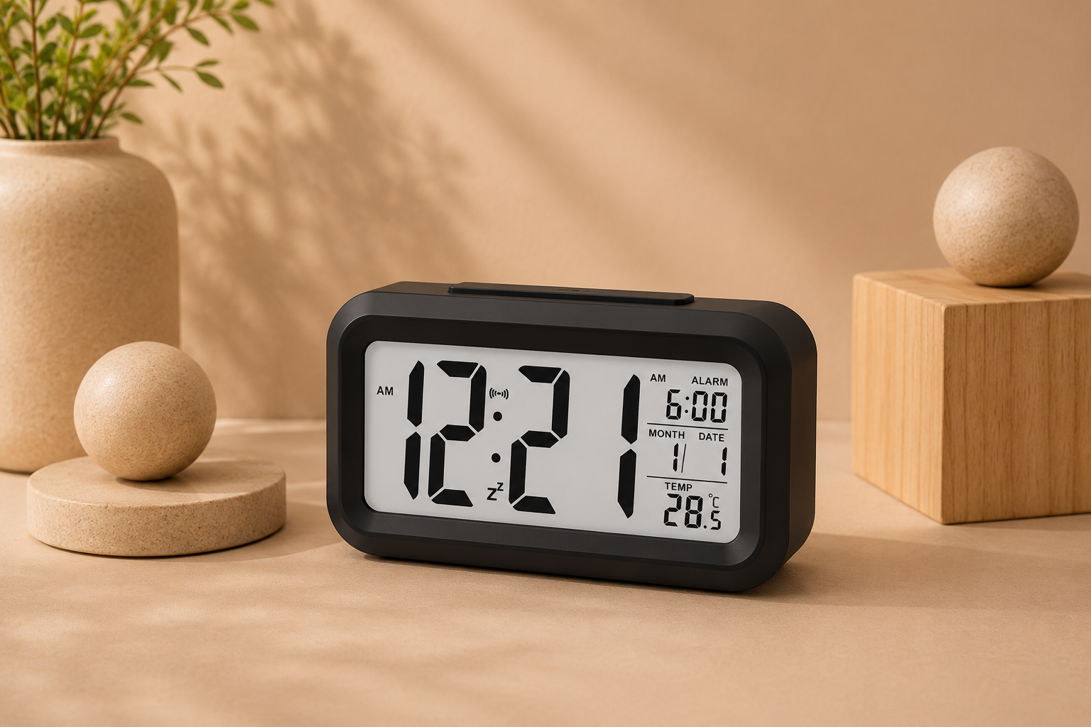 ChatGPT Image Jul 21, 2026, 10_36_29 AM Digital LCD Alarm Clock with Temperature Display & Snooze Light - Image 1