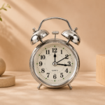 Vintage Twin Bell Alarm Clock with Night Light