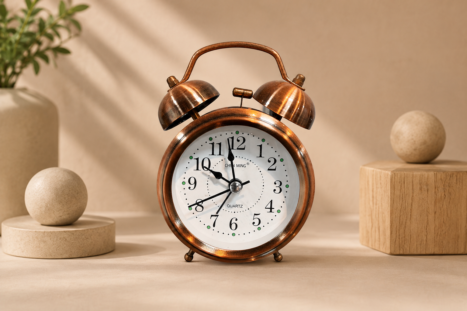 ChatGPT Image Jul 21, 2026, 10_36_42 AM Vintage Twin Bell Alarm Clock with Night Light - Image 1
