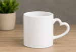 Heart Handle Ceramic Coffee Mug whitw