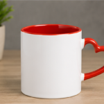Heart Handle Ceramic Coffee Mug Red
