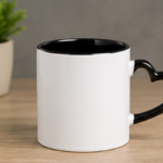 Heart Handle Ceramic Coffee Mug black