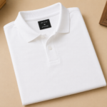 Polo Neck Cotton T-Shirt White