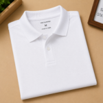 Polo Neck Polyster T-Shirt White